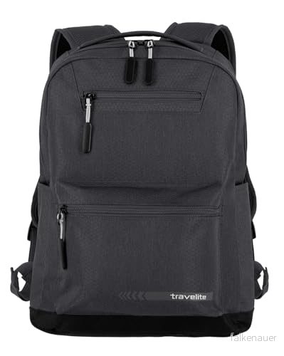 Travelite Unisex Kick Off Backpack Ryggsäck (1 pack), D'antracit (grå), Rucksack M (40 cm/17 Liter), Bagage 4027002072169