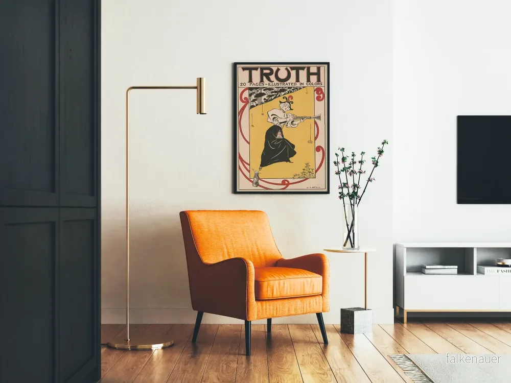 Vintageaffisch Sanning - Art Déco-illustration av kvinna med gevär - Bild 2