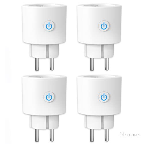 ANTELA Smart Plug Wifi Uttag Energiförbrukning, Socket med Alexa/Google Home, mätning av strömförbrukning, röststyrning, APP fjärrkontroll, Tidsschema, 2,4 GHz, 16A, 4 PCs 6975198131055