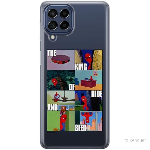 ERT GROUP mobiltelefonfodral för Samsung M53 5G originalt och officiellt licensierat Marvel mönster Spider Man 031 optimalt anpassad till formen på mobiltelefonen, gedeeltelijk transparant 5905795007898