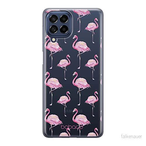 ERT GROUP mobiltelefonfodral för Samsung M53 5G originalt och officiellt licensierat Babaco mönster Flamingo 005 optimalt anpassad till formen på mobiltelefonen, gedeeltelijk transparant 5905511379414