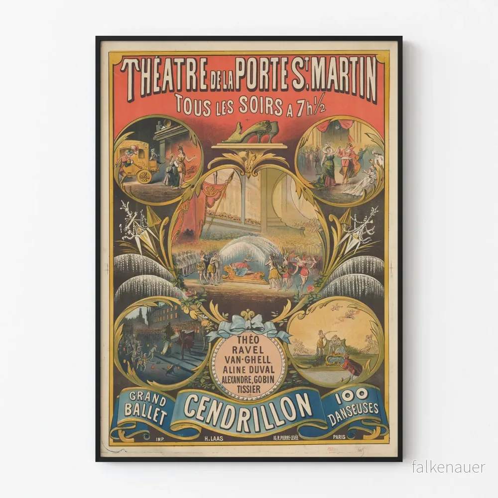 Vintage teaterposter av Stora baletten Askungen - Elegant väggdekoration