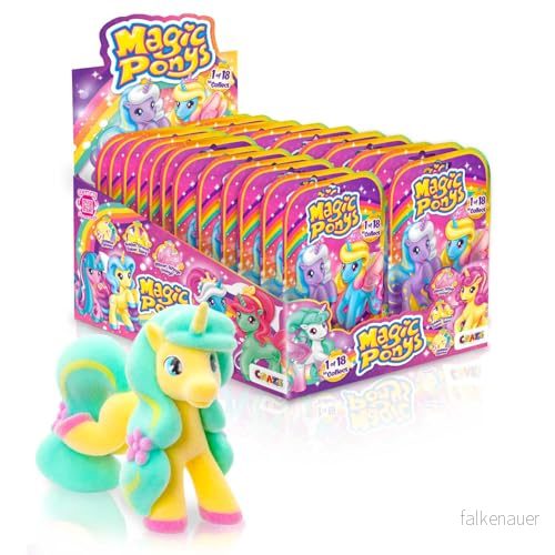 Craze Magic Pony komplett försäljningsdisplay 24 ponnyfigurer, vackra ponny leksaker, samling, med tatueringar och tillbehör 4059779044988