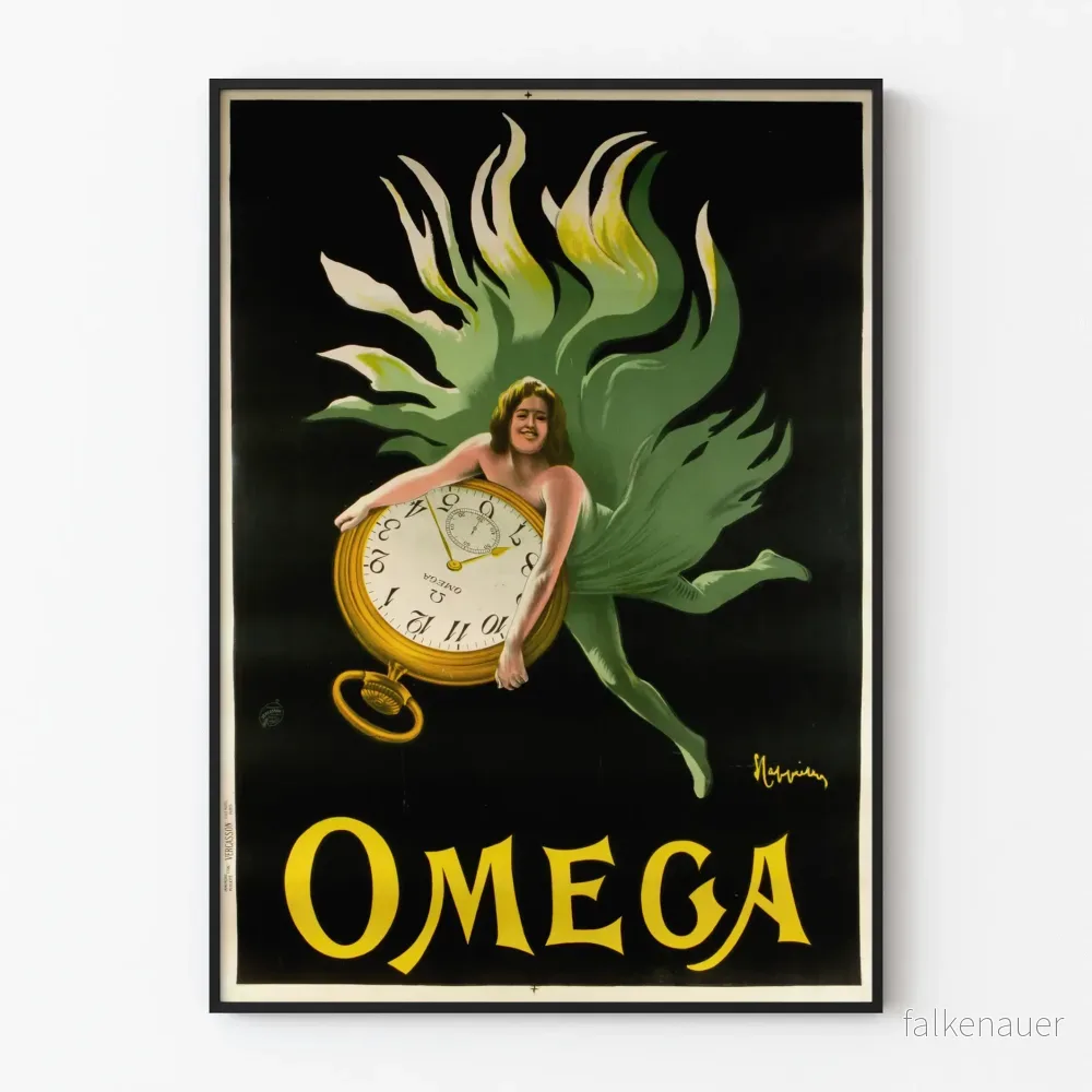 Vintageaffisch Omega fickur väggdekoration