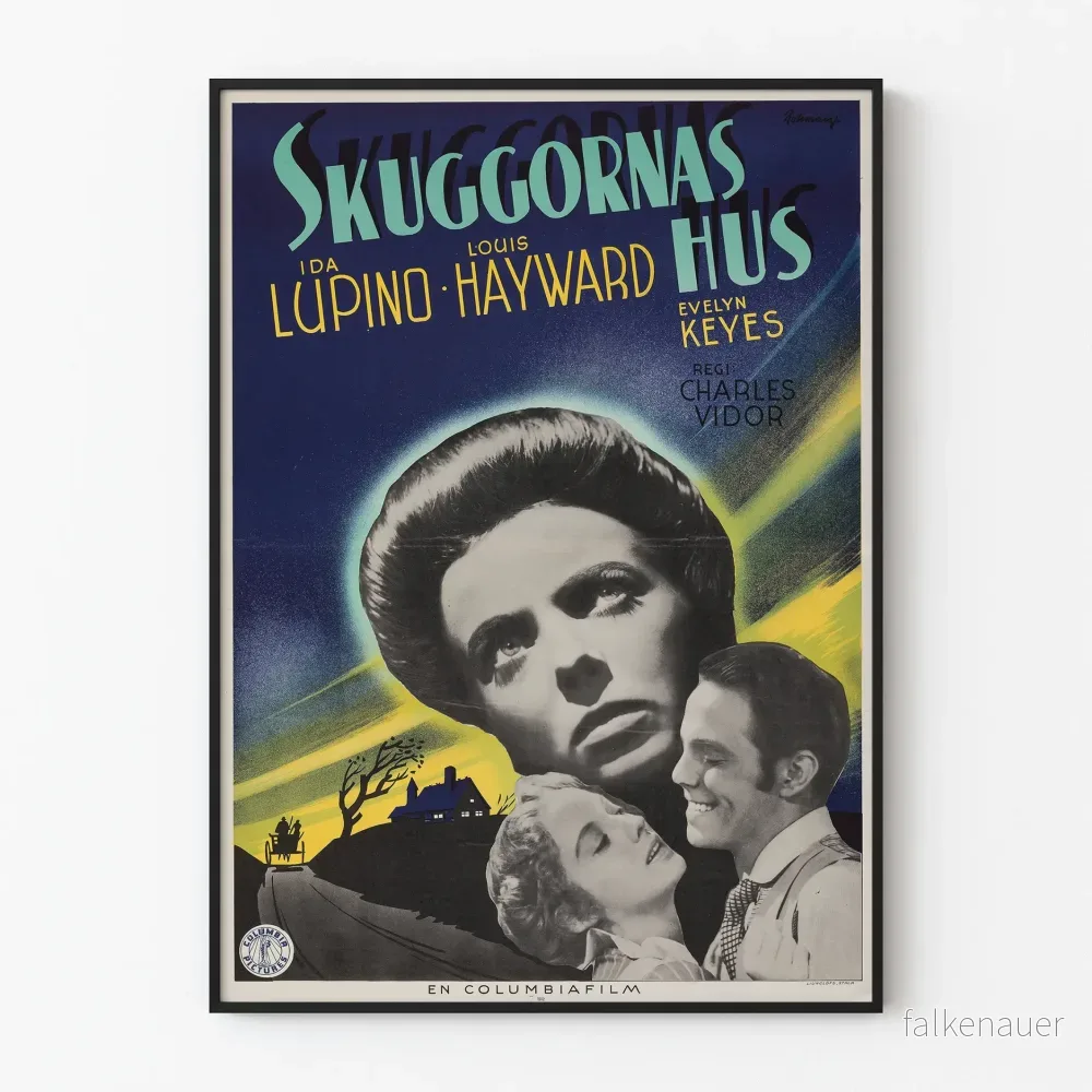 Vintage filmposter Skuggornas hus - Retro väggdekoration