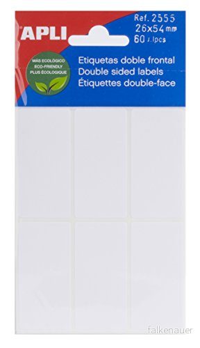 APLI dubbelsidiga etiketter, vit 26 x 54 mm 8410782025559 APLI dubbelsidiga etiketter, vit 26 x 54 mm 8410782025559