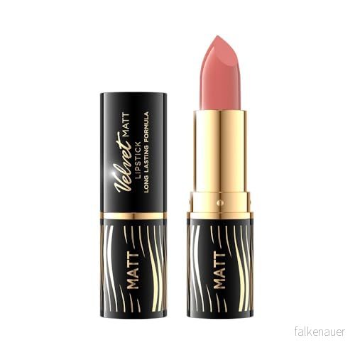 Eveline Cosmetics Velvet Matte läppstift nr 510 intensiv färg och fuktgivande formel med candelillavax E vitamin, långvarig matt finish 5901761999716