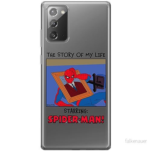 ERT GROUP mobiltelefonfodral för Samsung GALAXY NOTE 20 originalt och officiellt licensierat Marvel mönster Spider Man 036 optimalt anpassad till formen på mobiltelefonen, gedeeltelijk transparant 5905795012007