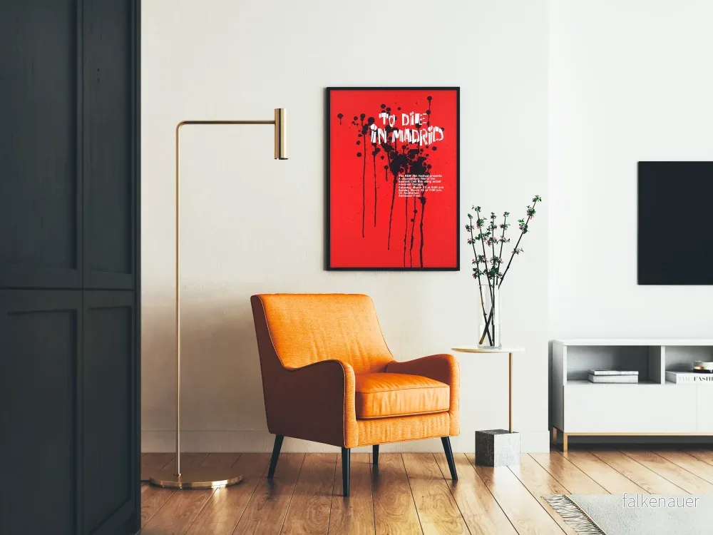 Poster To Die in Madrid i grafisk stil i rött och svart - Bild 2