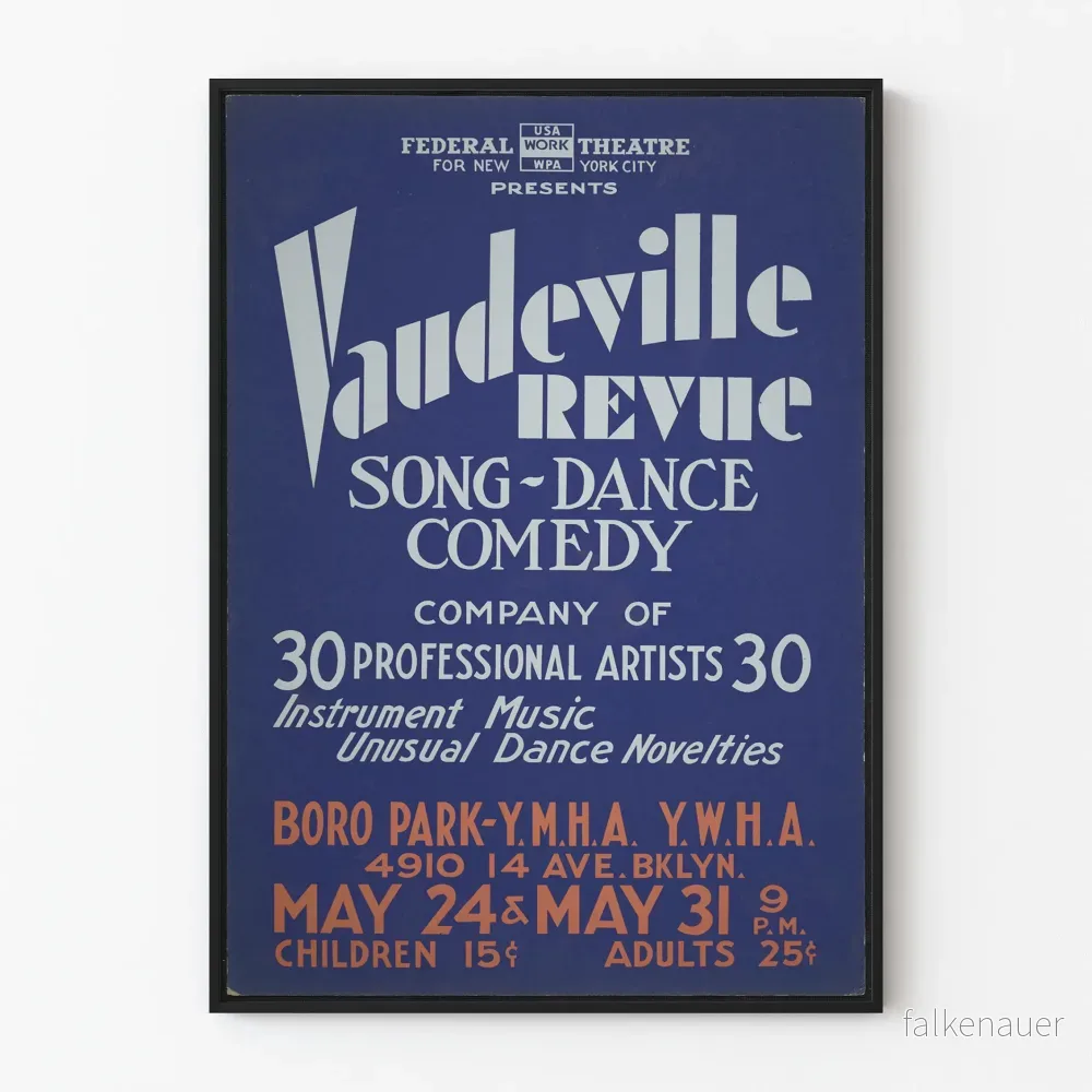 Vintageaffisch Vaudeville Revue Federal Theatre New York City