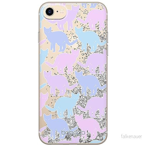 ERT GROUP mobiltelefonfodral för Apple Iphone 7/8/ SE 2/ 3 originalt och officiellt licensierat Babaco mönster Cats 011 optimalt anpassad till formen på mobiltelefonen, med glitter overflow effekt 5905131097583
