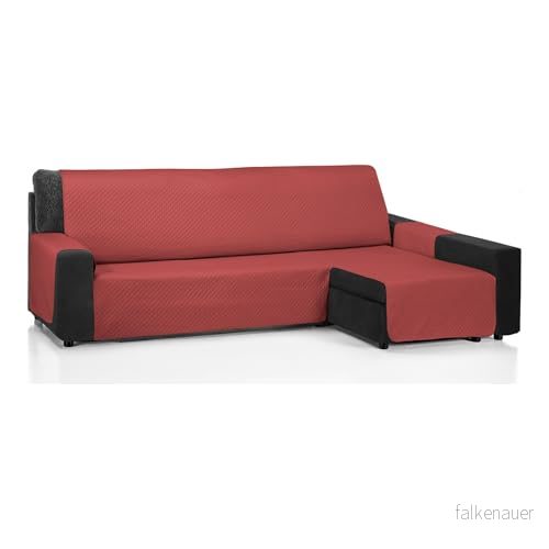 ECOMMERC3 Överdrag för soffa schäslong 280 cm validerat lång höger och vänster arm justerbart sofföverdrag röd 8435767354639