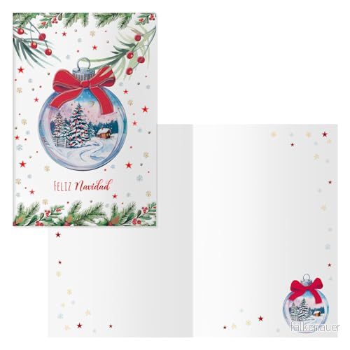 DOHE Jul gratulationskort Pack 6 st Storlek: 11,5x17 cm (stängd) Inkluderar kuvert för att förvara kortet Modell Loop 8421938700466