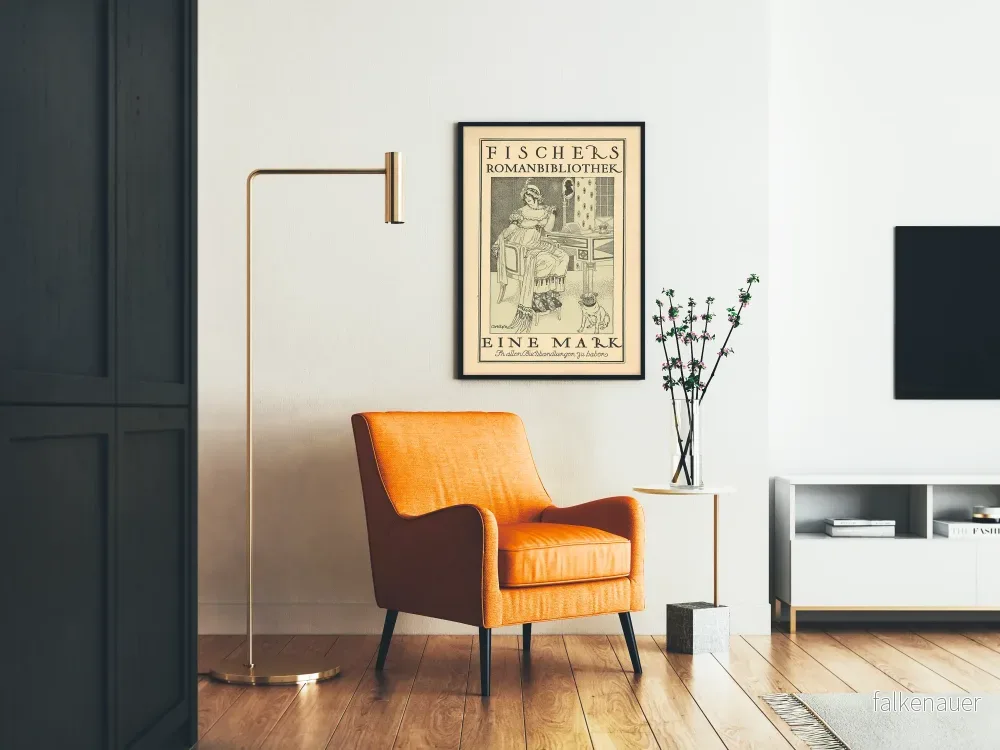 Vintageaffisch Fischer's Romanbibliotek för väggdekoration - Bild 2