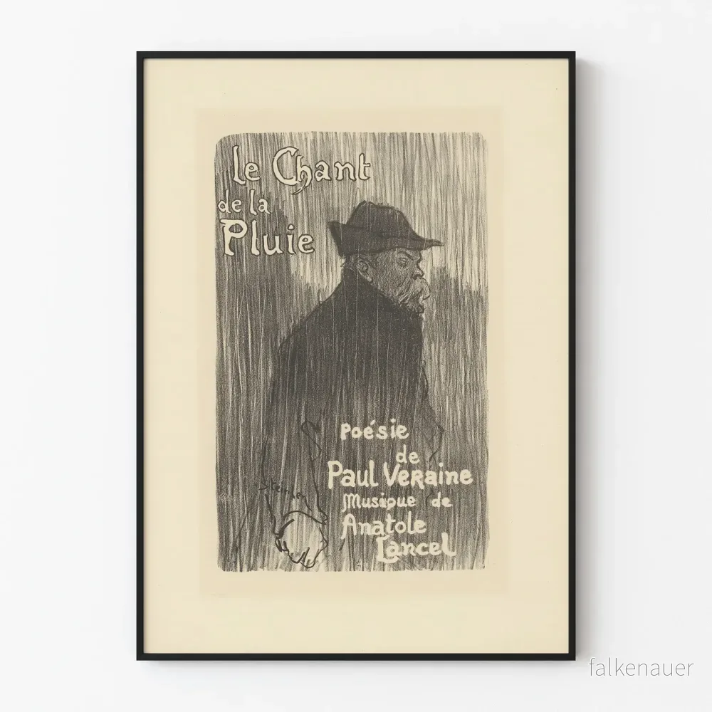 Poster Le Chant de la Pluie – Poésie de Paul Verlaine illustrerad