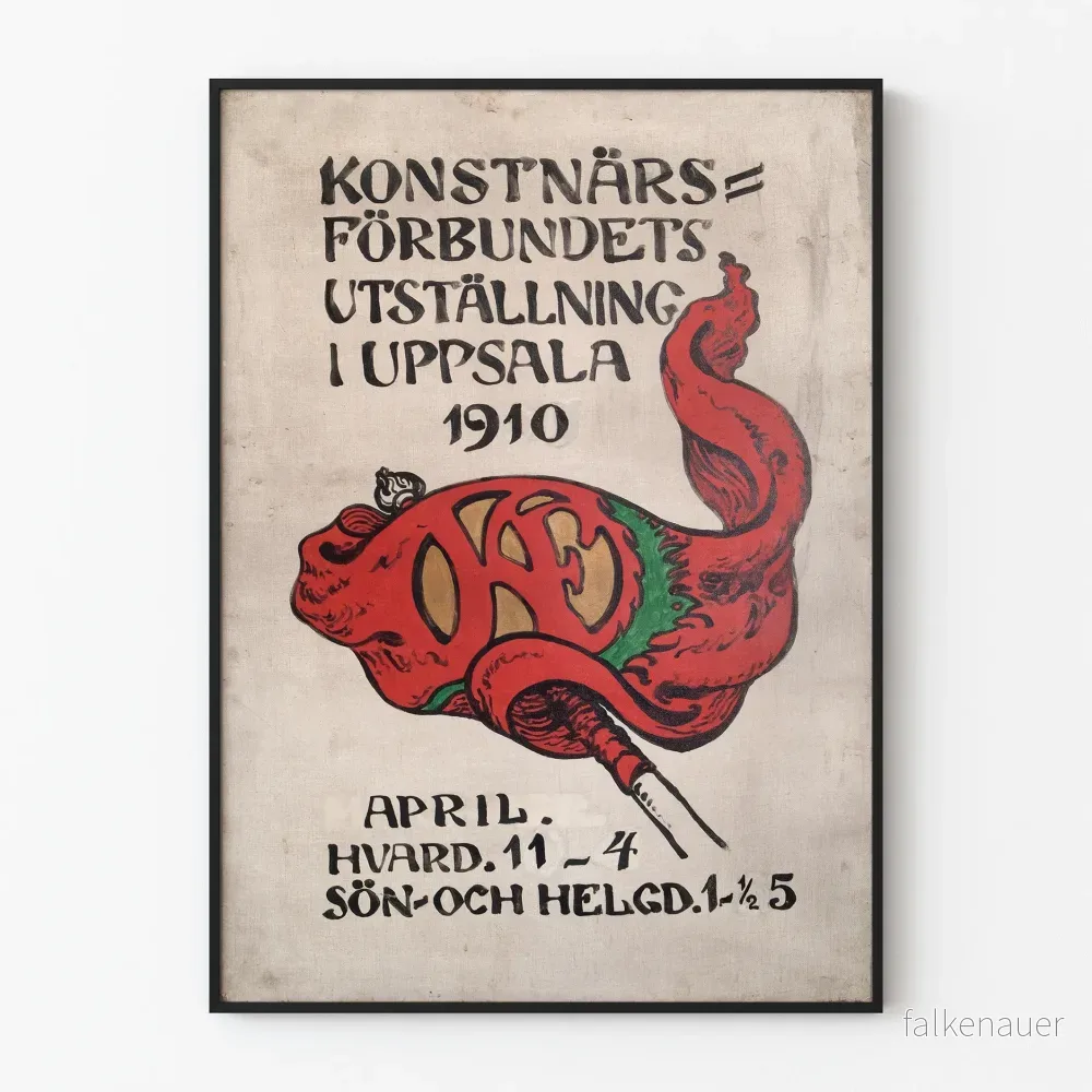 Konstutställningsposter i Uppsala 1910 – Vintage väggdekoration Konstutställningsposter i Uppsala 1910 – Vintage väggdekoration