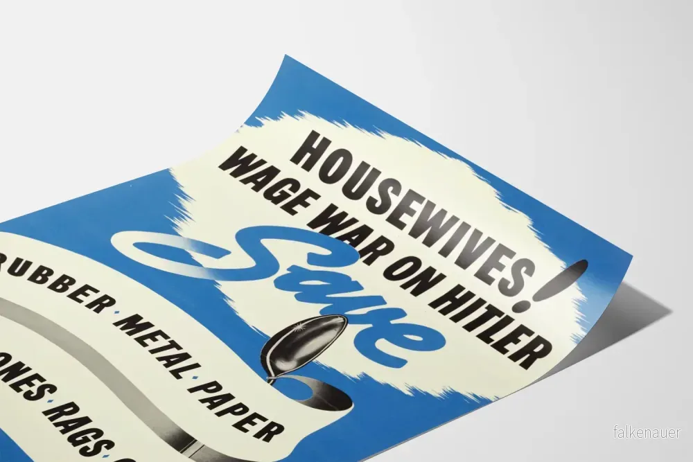 Vintage propagandaposter: Housewives wage war - materialekonomi - Bild 3