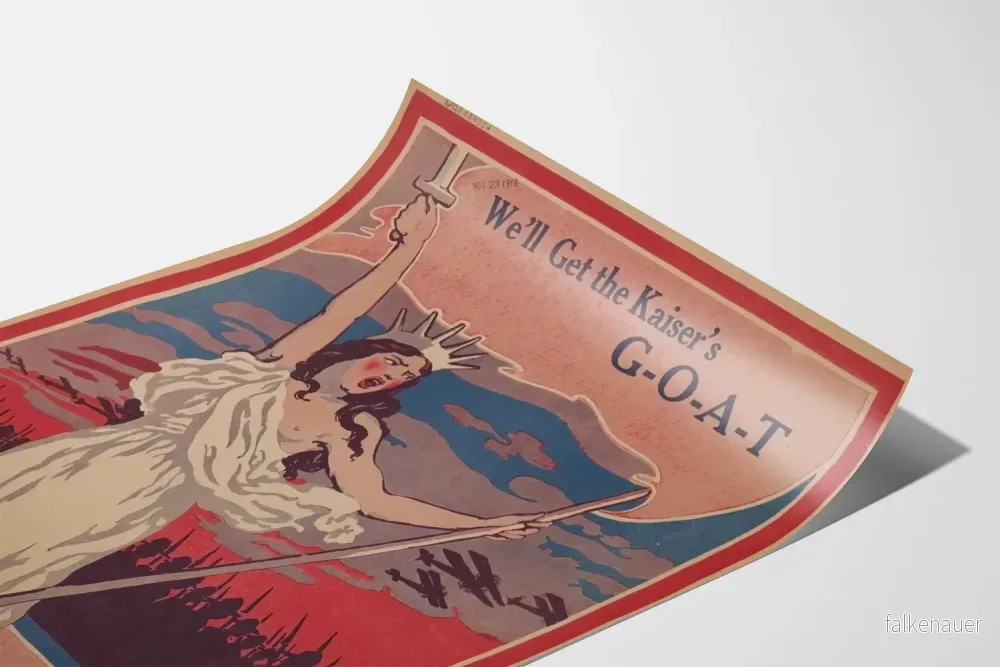 Vintageposter 'We'll Get the Kaiser's G-O-A-T' - Historisk väggdekoration - Bild 3