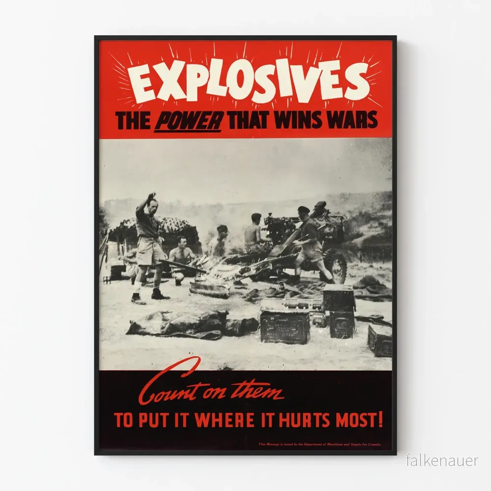 Vintageposter Explosives - Det avgörande maktmedlet i krig Artem Legrand