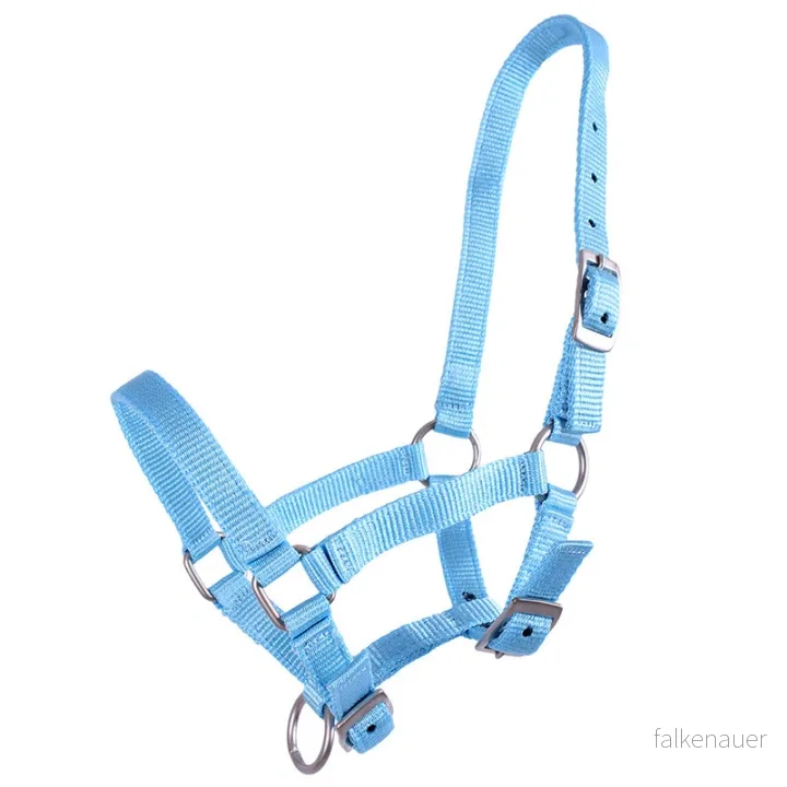 QHP nylonhållare föl hållare 3 gånger justerbar stark, Warmblut Fohlen, Babyblått 8718274348163