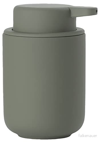 Zone Denmark Ume tvålpump för flytande tvål, stengods/keramik med soft touch beläggning, skandinavisk design, 250 ml, höjd 12,8 cm, olivgrön (grön) 5722000264286