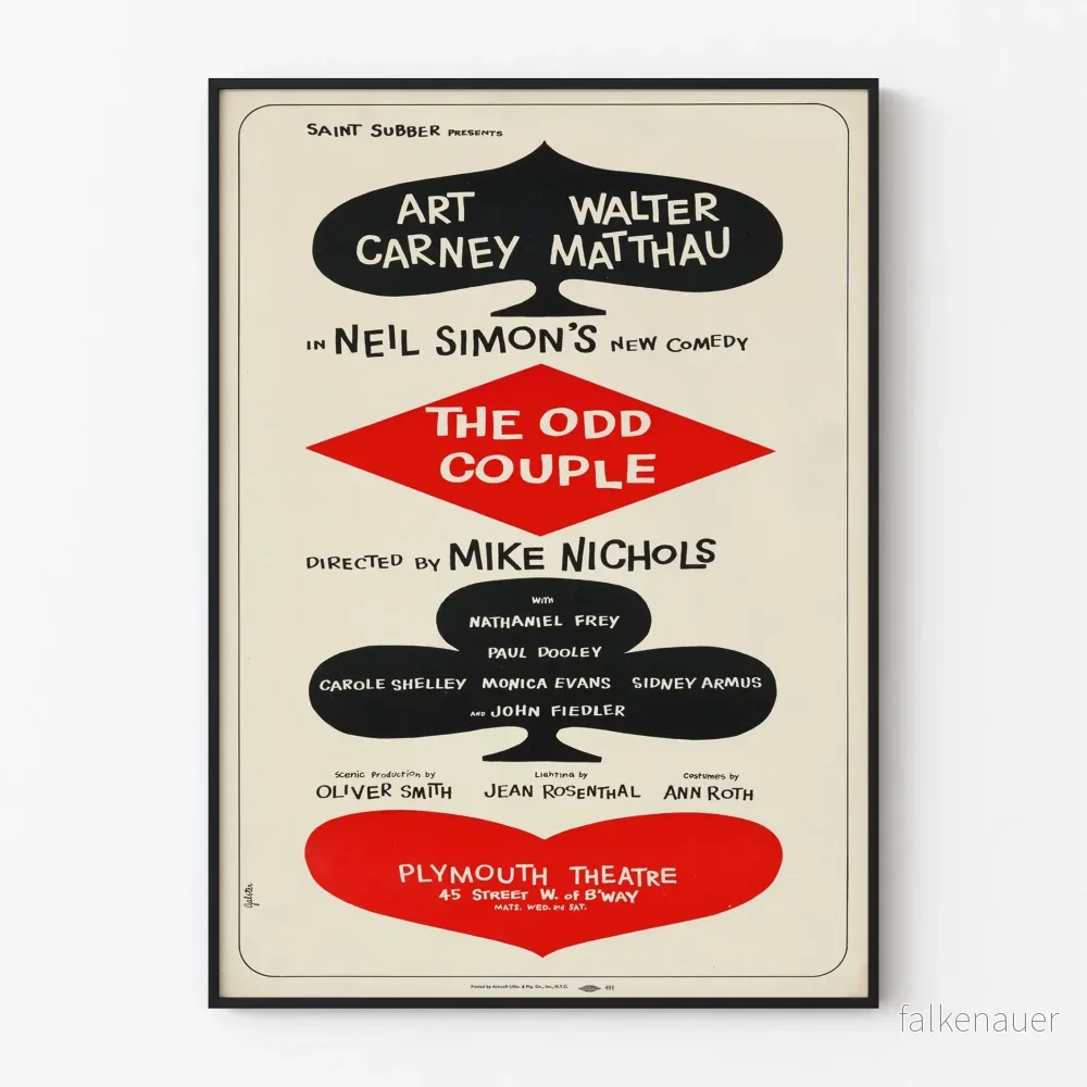 Poster The Odd Couple - Vintage teaterväggdekoration