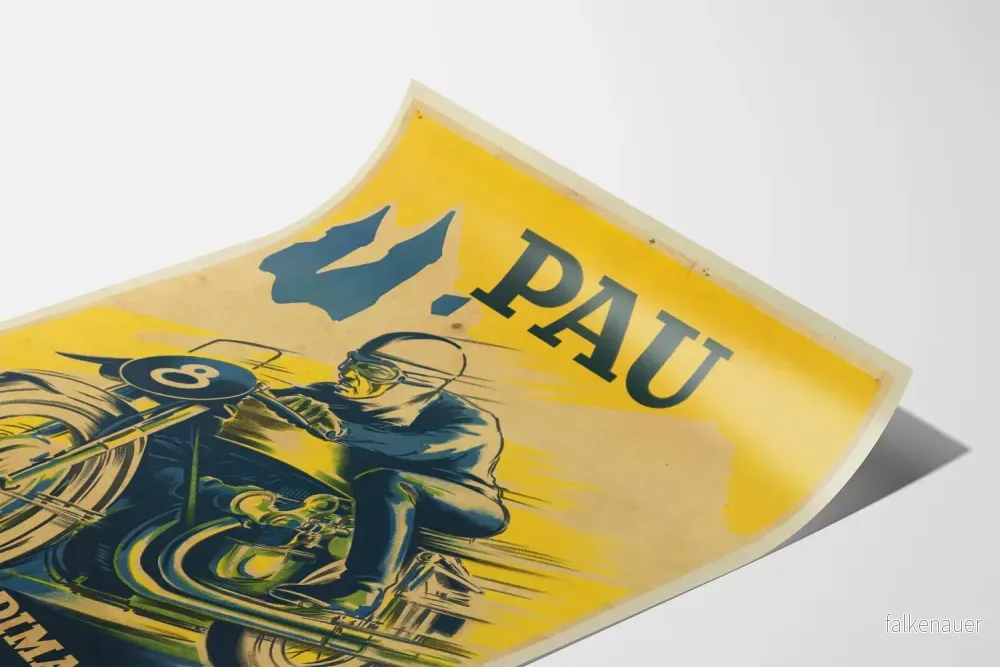 Vintage poster för motorcykelklubb i Béarn Pau Påskdagen - Bild 3