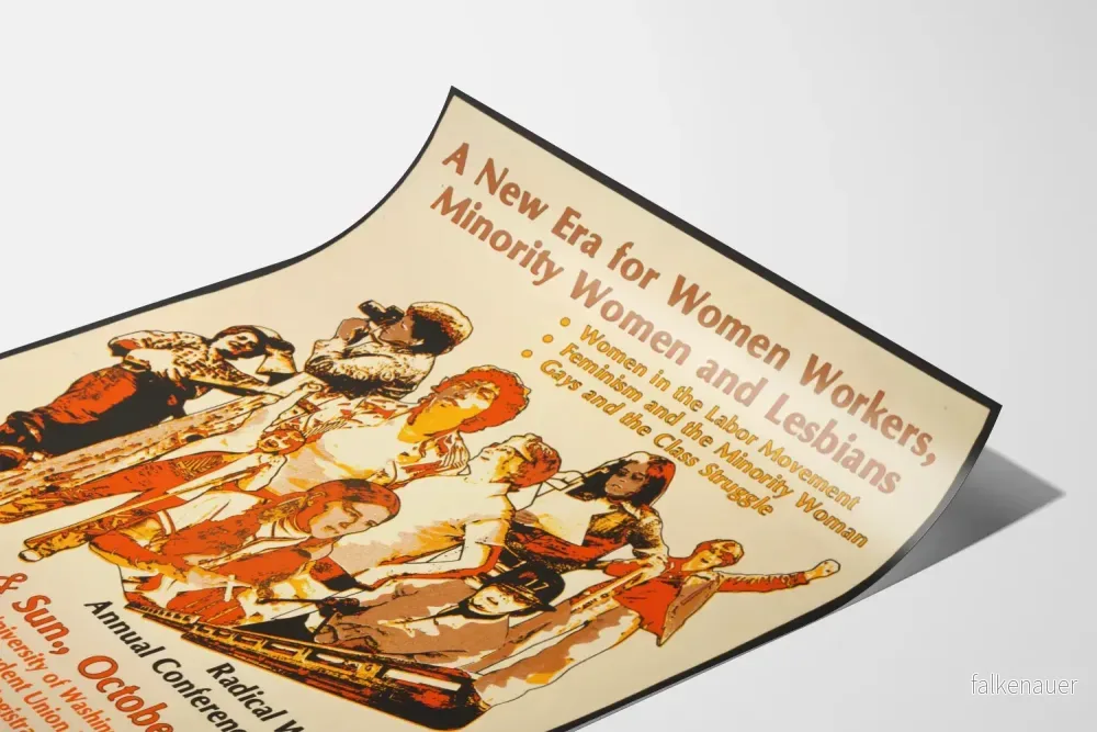 Vintageposter Konferens Radical Women 1976 - Engagerad väggdekoration - Bild 3