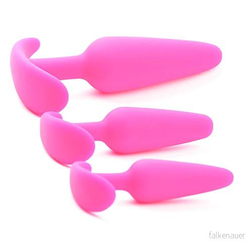 BeHorny Premium kvalitet silikon trippel butt plugs set rosa 5051157047122