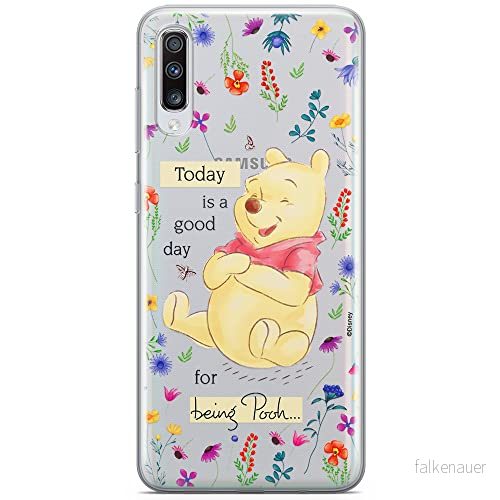 ERT GROUP mobiltelefonfodral för Samsung A70 originalt och officiellt licensierat Disney mönster Winnie the Pooh and friends 029 anpassad till formen på mobiltelefonen, gedeeltelijk transparant 5903537561059