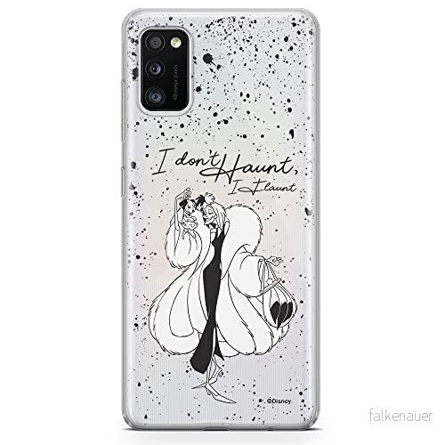 ERT GROUP mobiltelefonfodral för Samsung A41 originalt och officiellt licensierat Disney mönster Cruella and Puppy 001 optimalt anpassad till formen på mobiltelefonen, gedeeltelijk transparant 5903537508764
