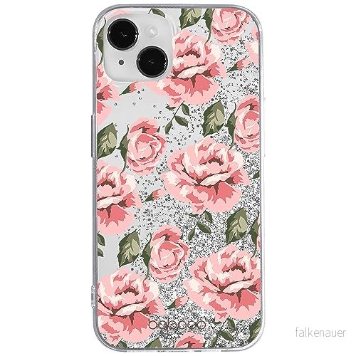 ERT GROUP mobiltelefonfodral för Apple Iphone 14 PLUS originalt och officiellt licensierat Babaco mönster Flowers 013 optimalt anpassad till formen på mobiltelefonen, med glitter overflow effekt 5905511596699