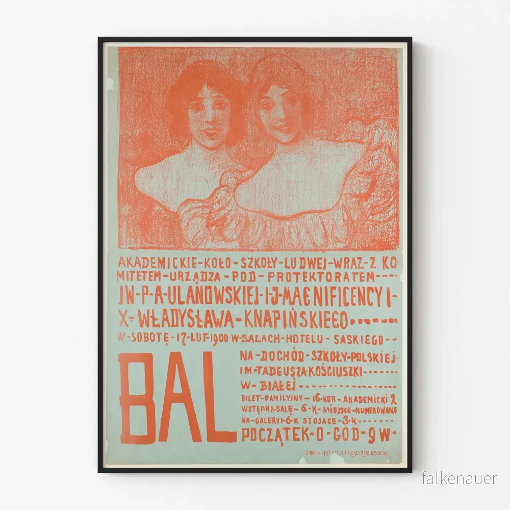 Vintageaffisch för välgörenhetsfotboll för den polska skolan