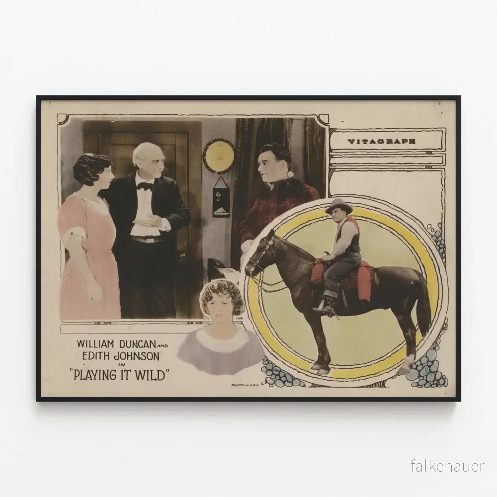 Vintageposter av William Duncan och Edith Johnson i Playing It Wild