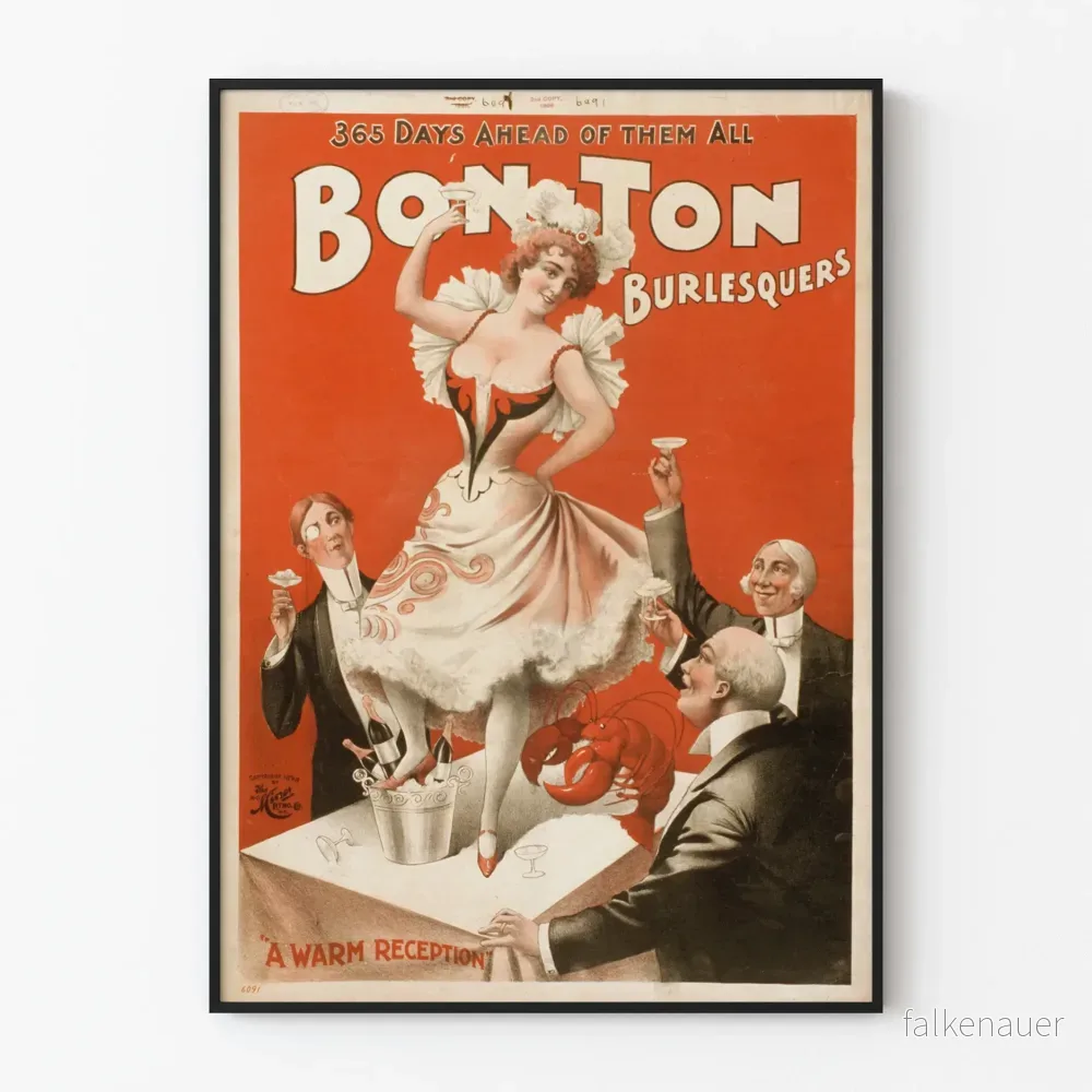 Vintageposter Bon Ton Burlesquers för väggdekoration