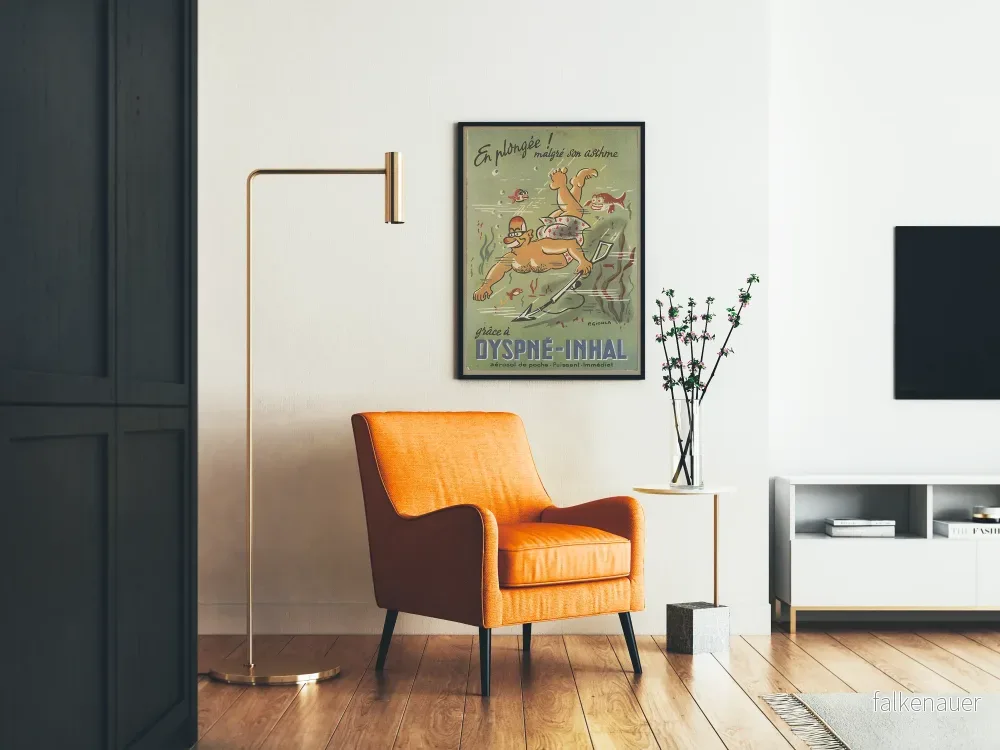 Vintageposter Dyspné-Inhal för originell väggdekoration - Bild 2