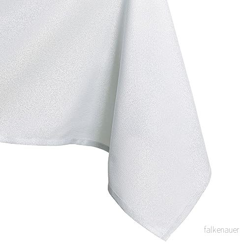 AmeliaHome bordsduk, 120 x 220 cm fläckskydd, lotuseffekt, tvättbar, vattenavvisande, glänsande, slät, empire, vit 4251758636904
