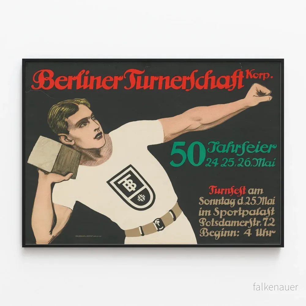 Poster Berliner Turnerschaft 50-årsjubileum – vintage sportig väggdekoration