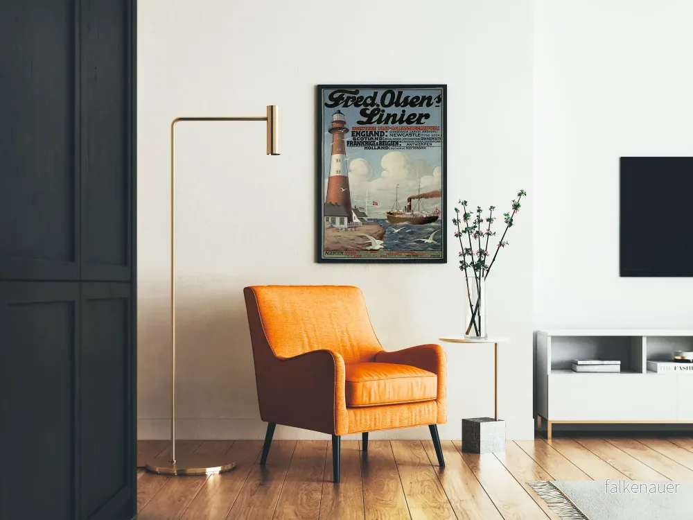 Vintageaffisch Fred Olsen Linjer - Maritim väggdekoration - Bild 2