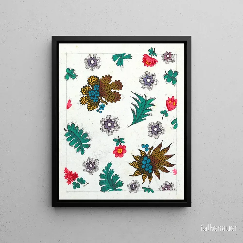 Målning Motif floral för textiltryck Pl II - Anonym | Konsttryck