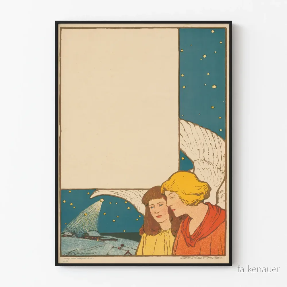 Dekorativ poster Ange dans la Nuit – Vintage design Art nouveau Dekorativ poster Ange dans la Nuit – Vintage design Art nouveau