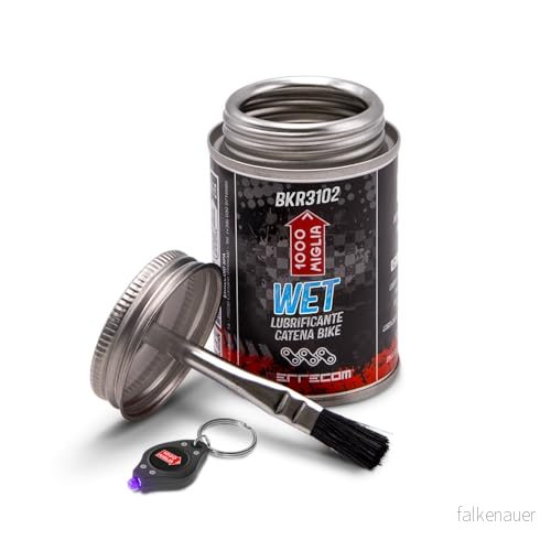 1000 Miglia BKR 3102 Wet Lube Bike Chain, for and Muddy Weather Conditions, All In One Can, Brush included 120 ml Can 8033158094456 1000 Miglia BKR 3102 Wet Lube Bike Chain, for and Muddy Weather Conditions, All In One Can, Brush included 120 ml Can 8033158094456