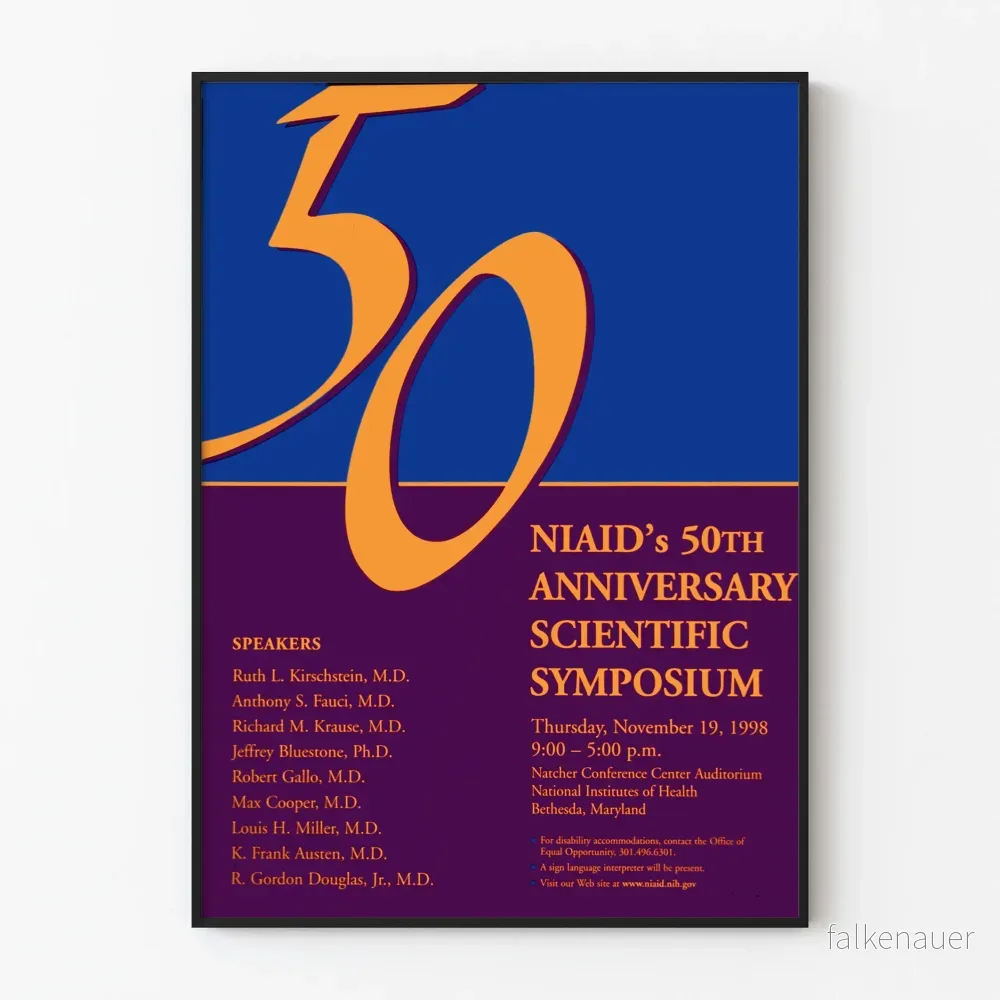 Vintageposter för vetenskapligt symposium 50 år NIAID