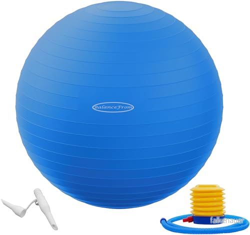 BalanceFrom Anti bristande och halkfri träningsboll yogaboll fitnessboll förlossningsboll med snabbpump, 0,9 kg kapacitet (6875 cm, XL, blå) 810963031900