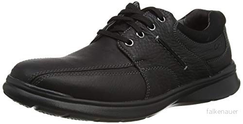Clarks herr Cotrell Walk Oxford platt, Svart oljig Lea, 42.5 EU 5050406736824