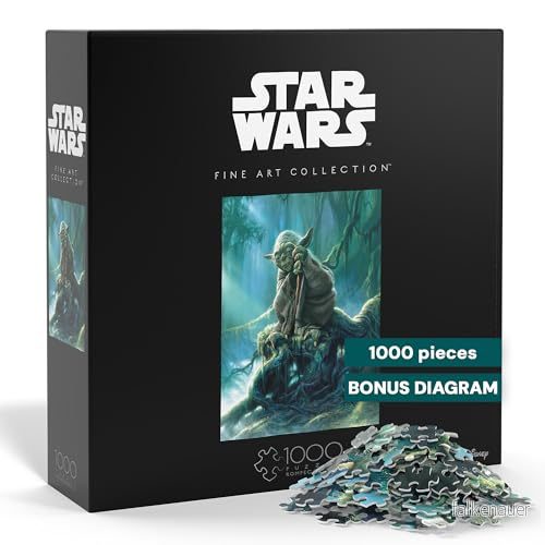 Buffalo Games 12551 Star Wars Fine Art Collection Yoda Piece Jigsaw pussel (1 000 delar), flerfärgat/havsvågor (Ocean Tides), stor 79346125517