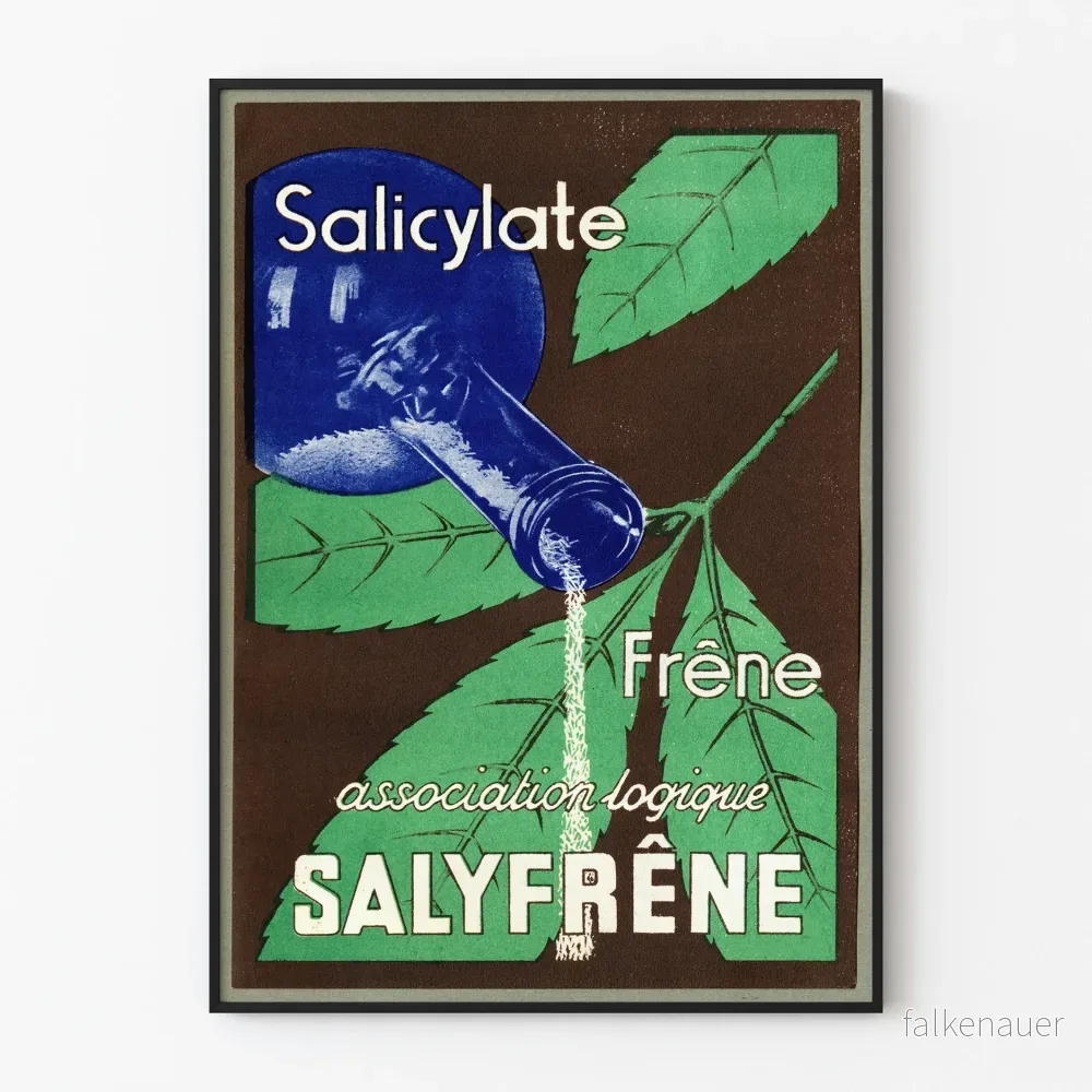 Vintage reklamposter för salicylat askträde väggdekoration