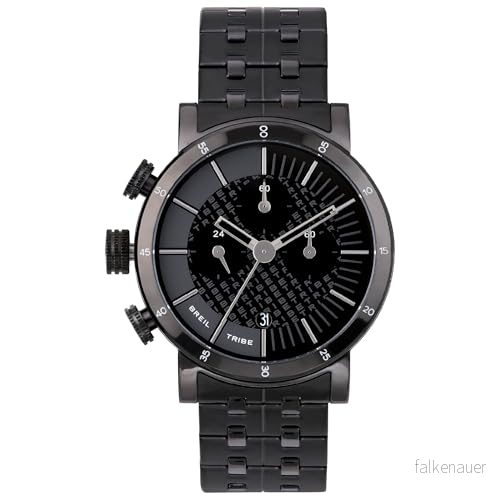 Breil klocka man modell Lil Tribe med stålarmband, Chrono Quartz rörelse, svart, Taglia Unica, Armband 7612901735276