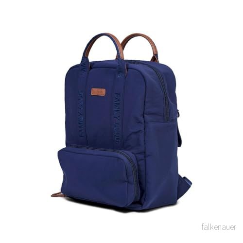 CHILDHOME, Familjeryggsäck, stor kapacitet, multifunktionell, skötmatta ingår, 11 fack, isolerade fickor, rullväskbyte, barnvagnshängare, 20,5 l, marinblå 5420007169138