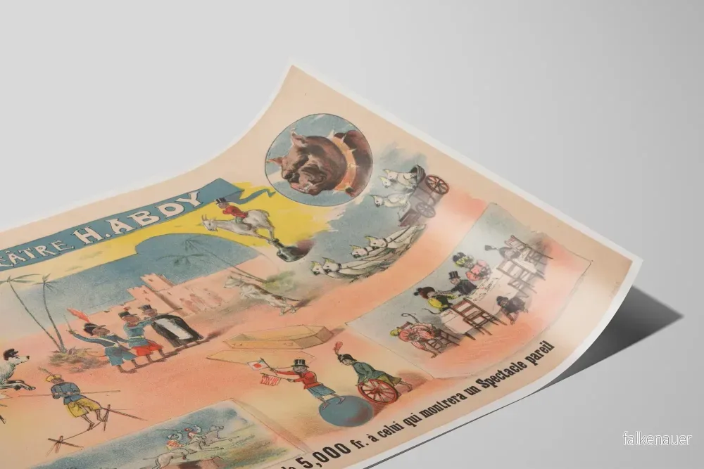 Vintageaffisch Teater H. Abdy – Enastående utmaning för spektakel - Bild 2